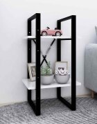 vidaXL 2-етажна библиотека бяла 40x30x70 см инженерно дърво