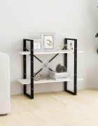 vidaXL 2-етажна библиотека бяла 80x30x70 см борово дърво масив