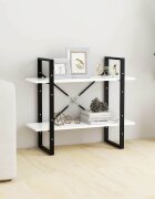 vidaXL 2-етажна библиотека бяла 80x30x70 см инженерно дърво