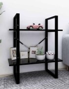 vidaXL 2-етажна библиотека черна 60x30x70 см инженерно дърво