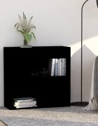 vidaXL 2-етажна библиотека черна 80x30x765 см инженерно дърво