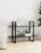 vidaXL 2-етажна библиотека сива 100x30x70 см борово дърво масив