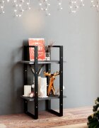 vidaXL 2-етажна библиотека сива 40x30x70 см борово дърво масив