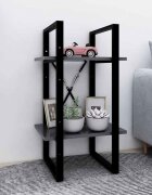 vidaXL 2-етажна библиотека сива 40x30x70 см инженерно дърво