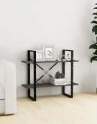 vidaXL 2-етажна библиотека сива 80x30x70 см борово дърво масив