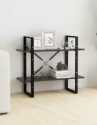 vidaXL 2-етажна библиотека сива 80x30x70 см инженерно дърво