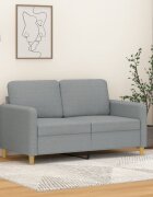 vidaXL 2-местен диван светлосив 120 см плат