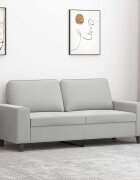 vidaXL 2-местен диван светлосиво 140 см микрофибърен плат