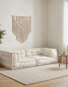 vidaXL 2-местен модулен диван Крем 140x70x36 плат