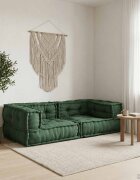 vidaXL 2-местен модулен диван зелен 140x70x36 плат