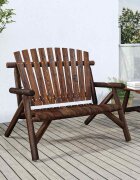 vidaXL 2-местна градинска пейка 119x85x98 см масивен смърч