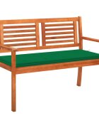 vidaXL 2-местна градинска пейка с възглавница 120 cм евкалипт масив