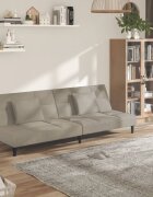 vidaXL 2-местно разтегателно канапе с 2 възглавници светлосиво кадифе
