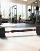 vidaXL 2-в-1 комплект дъмбели и щанга 20 кг Черен и Червен