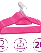 vidaXL 20 бр Комплект закачалки за дрехи антиплъзгащи розово кадифе