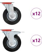 vidaXL 24 бр въртящи се колела 125 мм