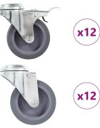 vidaXL 24 бр въртящи се колела с отвори за болт 75 мм