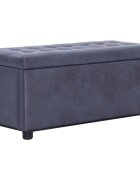 vidaXL 281376 Storage Ottoman 875 cm Grey Faux Suede Leather