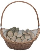 vidaXL 286987 Firewood Basket with Handle 57x465x52 cm Brown Willow