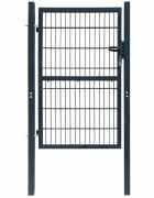 vidaXL 2D Оградна порта (единична) антрацитно сива 100x120 см