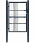 vidaXL 2D Оградна порта (единична) антрацитно сива 100x160 см