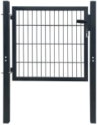 vidaXL 2D Оградна порта (единична) антрацитно сива 100x80 см