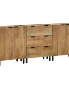 vidaXL 3 броя бюфети Кафяво 60x33x75 cm Масивна дървесина Манго
