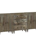 vidaXL 3 броя бюфети Светло сиво 60x335x75 cm Масивна дървесина Манго