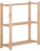 vidaXL 3-етажен стелаж 80x285x90 см бор масив