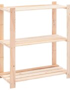 vidaXL 3-етажен стелаж 80x38x90 см бор масив 150 кг