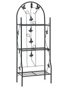 vidaXL 3-етажен цветарник черен 52x28x128 см желязо