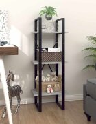 vidaXL 3-етажна библиотека бетонно сив 40x30x105 см инженерно дърво