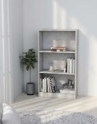 vidaXL 3-етажна библиотека бетонно сива 60x24x109 см инженерно дърво
