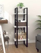 vidaXL 3-етажна библиотека бял 40x30x105 см инженерно дърво