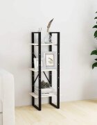 vidaXL 3-етажна библиотека бяла 40x30x105 см борово дърво масив
