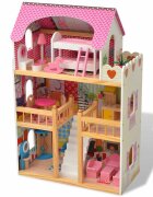 vidaXL 3-етажна къща за кукли 60 x 30 x 90 см дърво