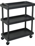 vidaXL 3-етажна количка за инструменти за гараж черна 75x375x92 см PP