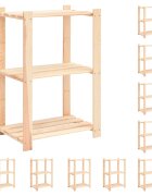 vidaXL 3-етажни стелажи 10 бр 60x38x90 см бор масив 150 кг