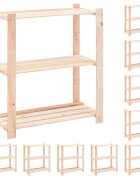 vidaXL 3-етажни стелажи 10 бр 80x38x90 см бор масив 150 кг