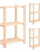 vidaXL 3-етажни стелажи 3 бр 60x38x90 см бор масив 150 кг
