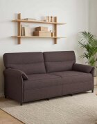 vidaXL 3-местен диван 3-местен Тъмен кафяв 198 x 83 x 95 см Текстил