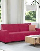 vidaXL 3-местен диван бордо 220x78x84 см кадифе
