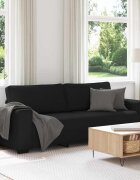 vidaXL 3-местен диван черен 220x77x82 см плат