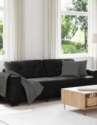 vidaXL 3-местен диван черен 220x78x80 см кадифе
