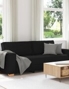 vidaXL 3-местен диван черен 220x78x84 см плат