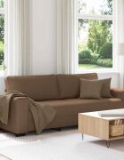 vidaXL 3-местен диван кафяв 220x77x82 см плат