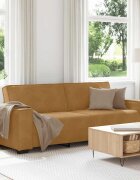vidaXL 3-местен диван кафяв 220x78x84 см кадифе