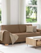 vidaXL 3-местен диван Кафяво 220 cm текстил