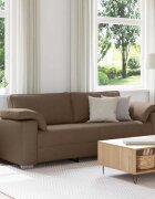 vidaXL 3-местен диван Кафяво 220 cm текстил