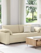 vidaXL 3-местен диван Крем 220 cm текстил